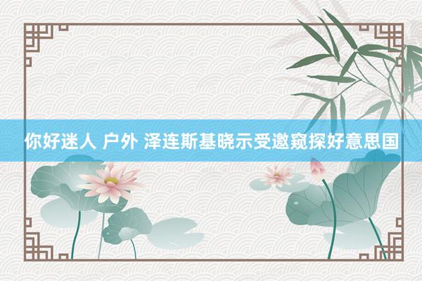 你好迷人 户外 泽连斯基晓示受邀窥探好意思国