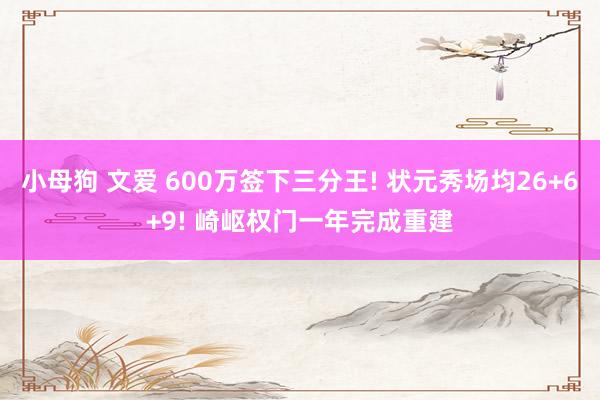 小母狗 文爱 600万签下三分王! 状元秀场均26+6+9! 崎岖权门一年完成重建
