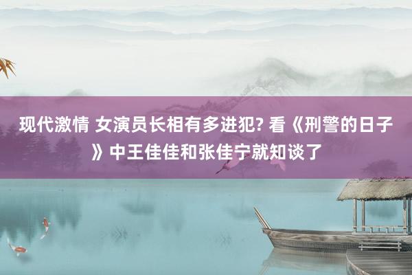 现代激情 女演员长相有多进犯? 看《刑警的日子》中王佳佳和张佳宁就知谈了