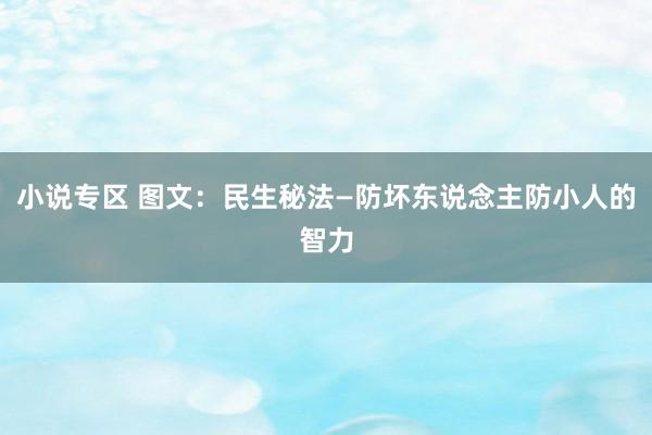 小说专区 图文：民生秘法—防坏东说念主防小人的智力