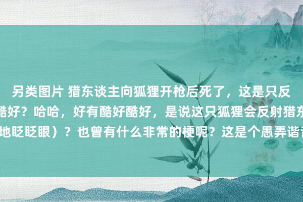 另类图片 猎东谈主向狐狸开枪后死了，这是只反射狐这句话，什么酷好酷好？哈哈，好有酷好酷好，是说这只狐狸会反射猎东谈主的袭击吗（狡猾地眨眨眼）？也曾有什么非常的梗呢？这是个愚弄谐音梗创作的脑筋急转弯。“反射狐”其实是“反射弧”