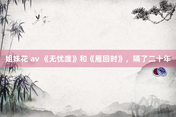 姐妹花 av 《无忧渡》和《雁回时》，隔了二十年