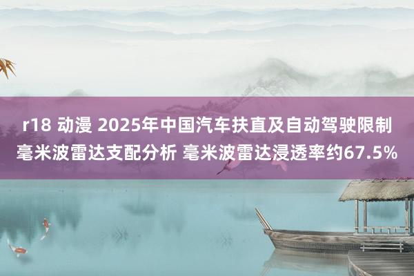r18 动漫 2025年中国汽车扶直及自动驾驶限制毫米波雷达支配分析 毫米波雷达浸透率约67.5%
